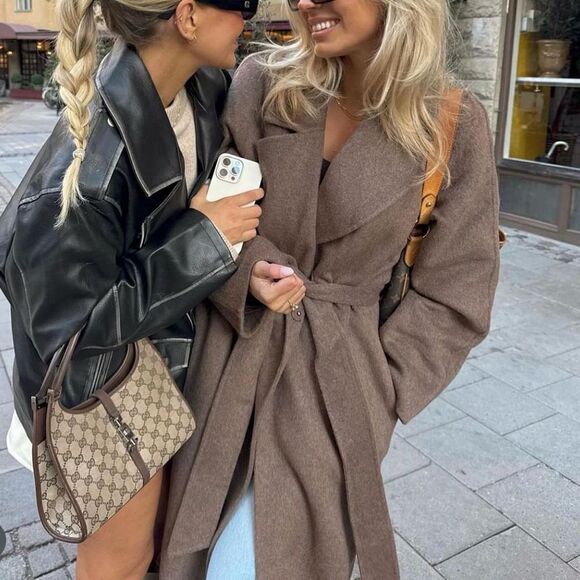 Brown wrap coat - Picture 1 of 3